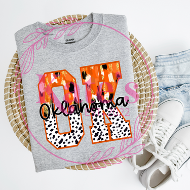 Brushstrokes Orange Oklahoma T-Shirt